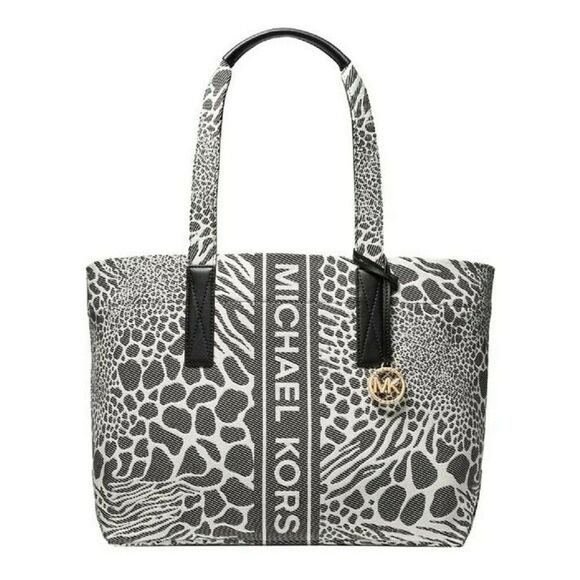 Michael Kors the Michael Large Animal Print Logo Tote Bag Orange One Size - Picture 1 of 3
